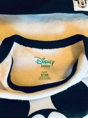 Disney Baby Black and White Mickey One-Piece Bodysuit
